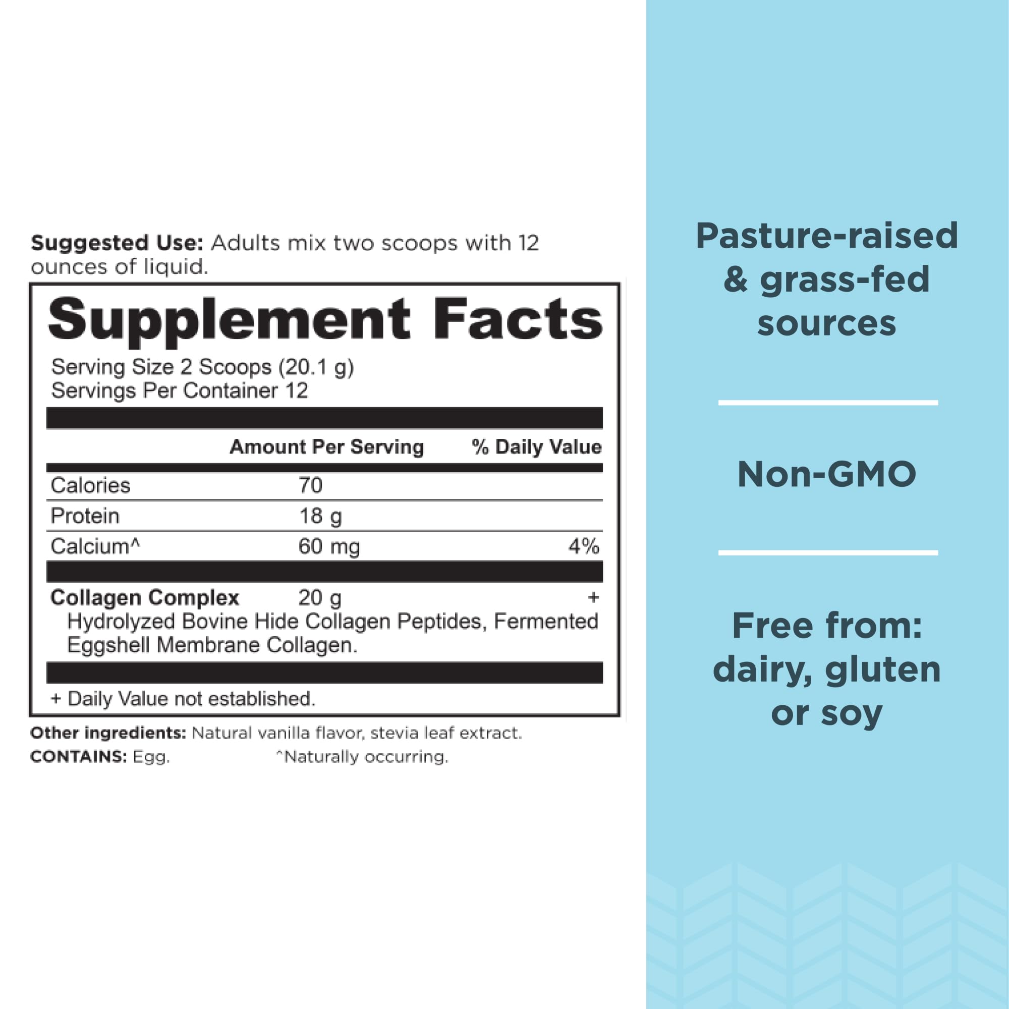 Ancient Nutrition Collagen Peptides Powder – Vanilla, 20g per Serving, 12 Servings | Skin, Joint & Gut Support | Keto & Paleo