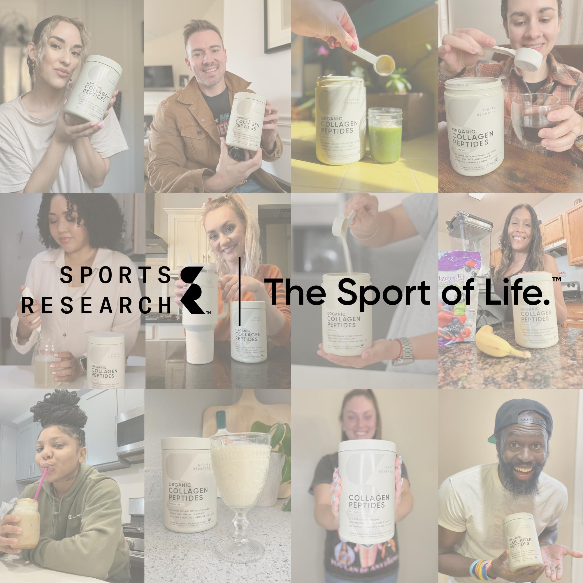 Sports Research Collagen Peptides – Hydrolyzed Type I & III Powder for Skin, Nails & Joints