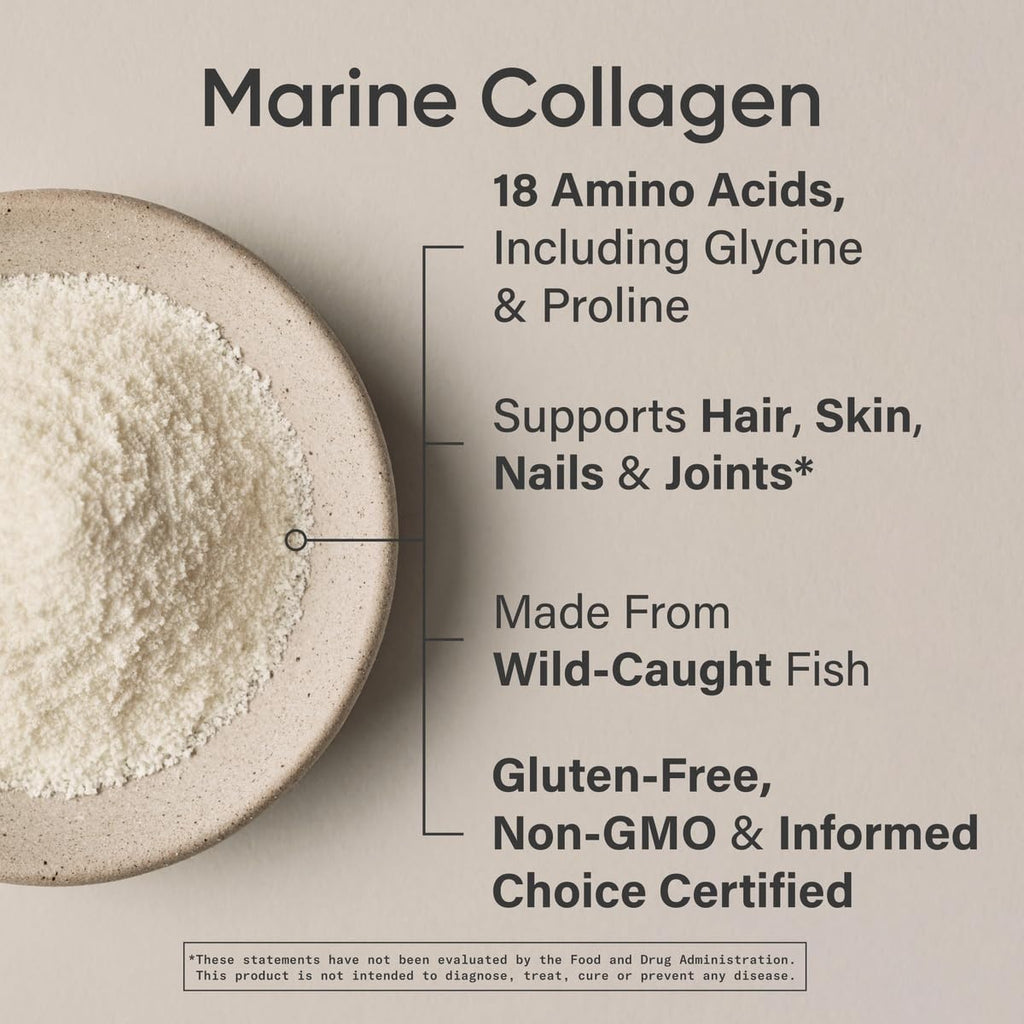 Sports Research Marine Collagen Peptides Powder – Wild-Caught Fish, Pescatarian Friendly, Keto Certified & Non-GMO Verified, 34 Servings
