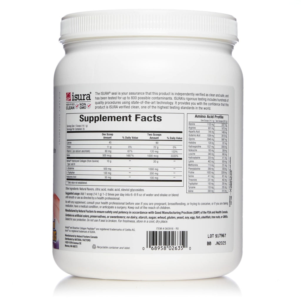 Natural Factors Total Body Collagen – Bioactive Collagen for Hair, Skin & Nails | 500 g