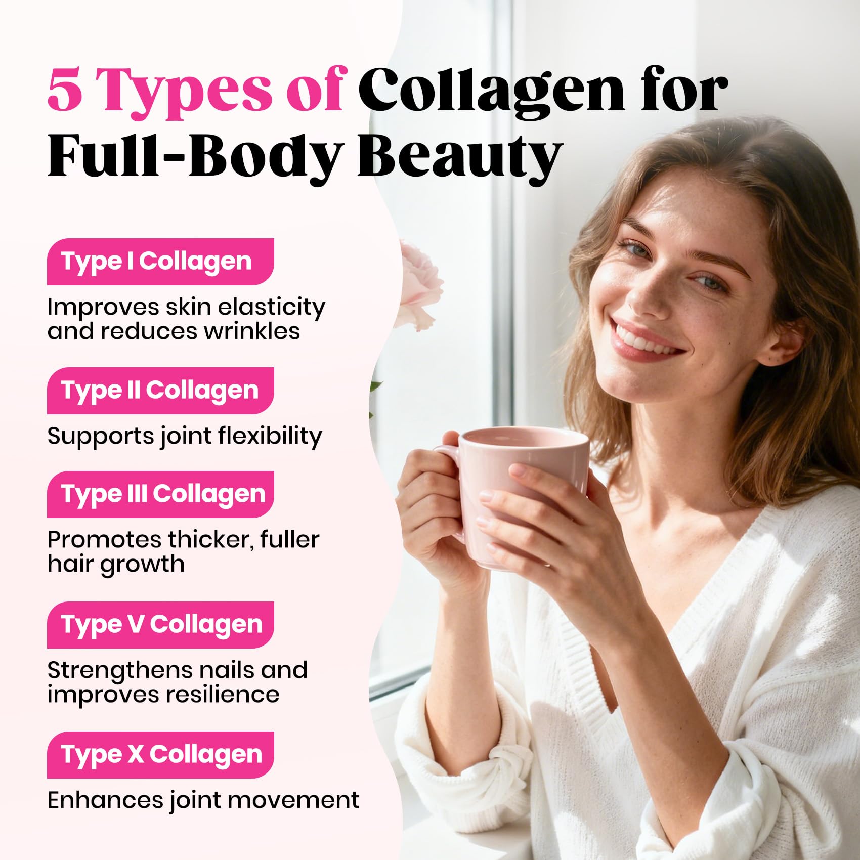Venture Pal Multi Collagen Powder Type I–X | MSM, Hyaluronic Acid, Vitamin C | Joint, Hair, Skin & Nails Support | Non-GMO
