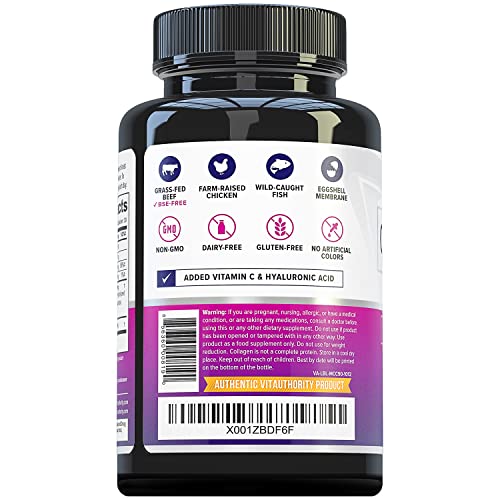 Multi Collagen Peptides for Women – Hydrolyzed Collagen with Vitamin C & Hyaluronic Acid, 30 Servings