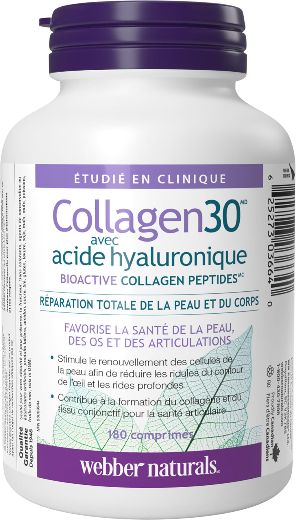 Webber Naturals Collagen30 with Hyaluronic Acid – 180 Tablets
