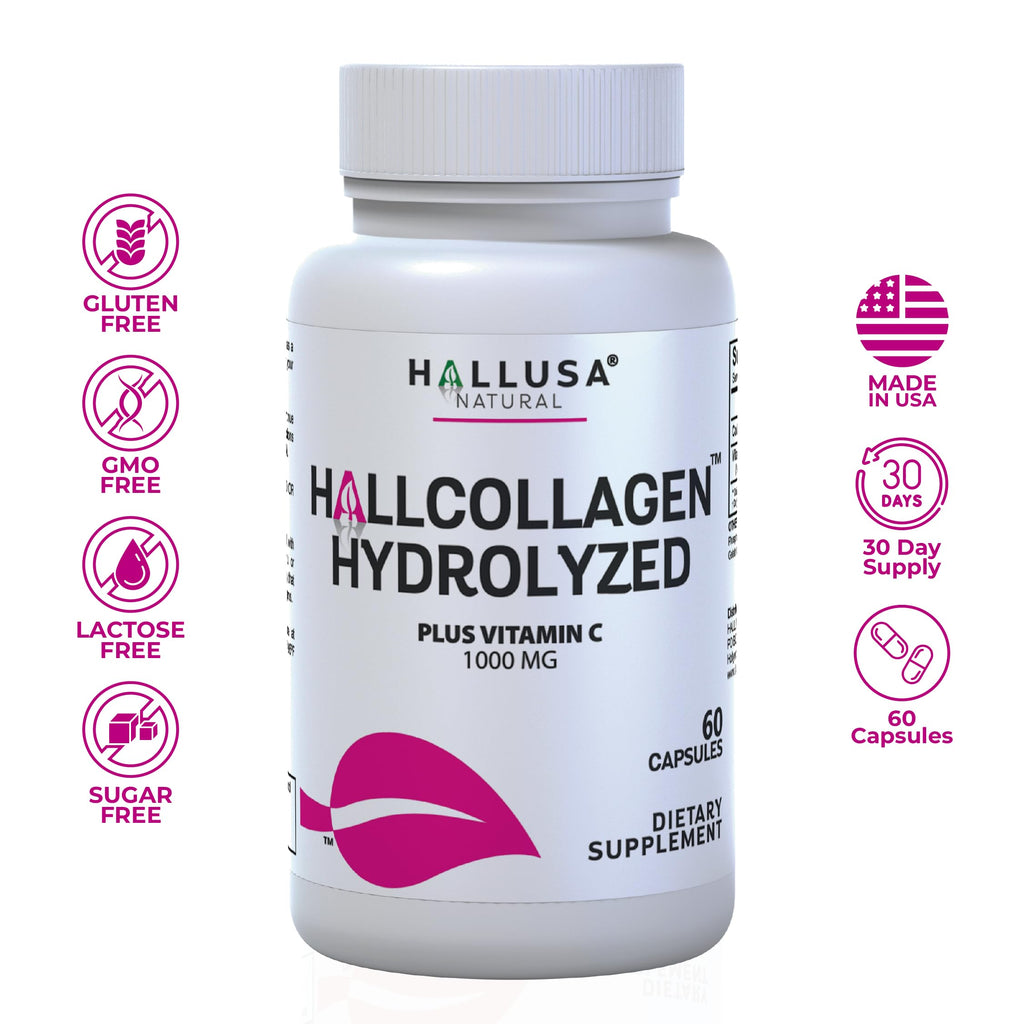 Hydrolyzed Collagen + Vitamin C 1000 mg – Skin, Hair & Joints | 60 Caps