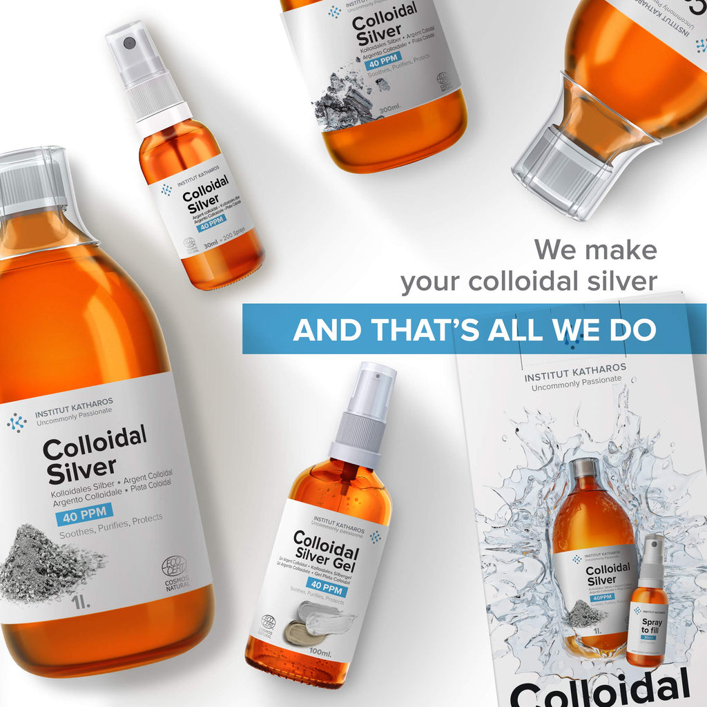 Colloidal Silver Liquid 10 fl oz & Spray | Bioactive Hydrosol Silver Water 40 PPM