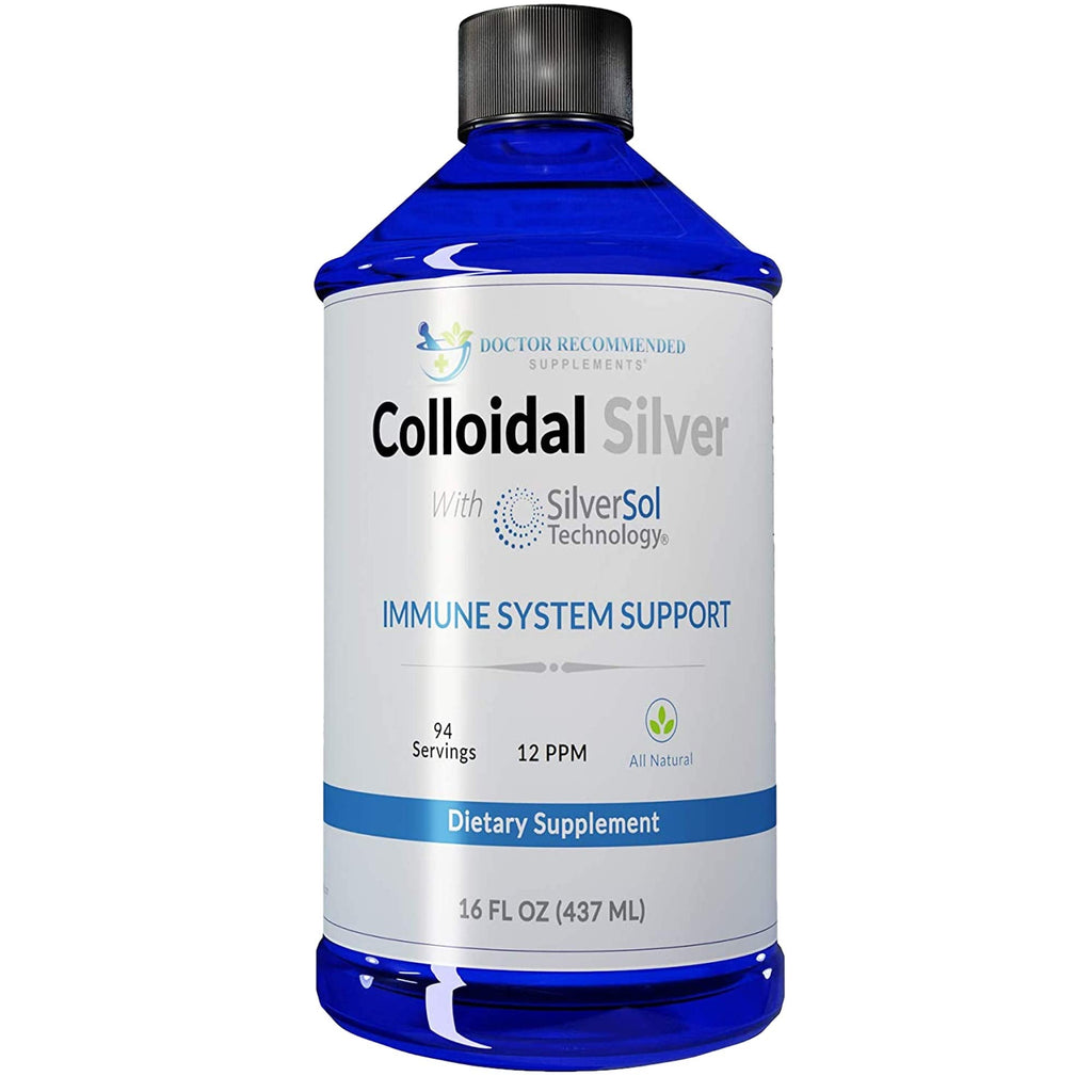 Colloidal Silver Liquid 12 PPM - 16 oz | All Natural Immune Support, 96 Servings