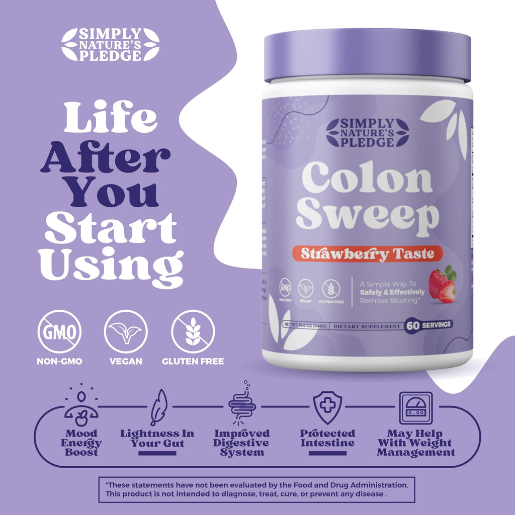 ColonSweep Psyllium Husk Powder – Vegan Gluten Free Fiber Supplement (16 oz, 60 Servings)