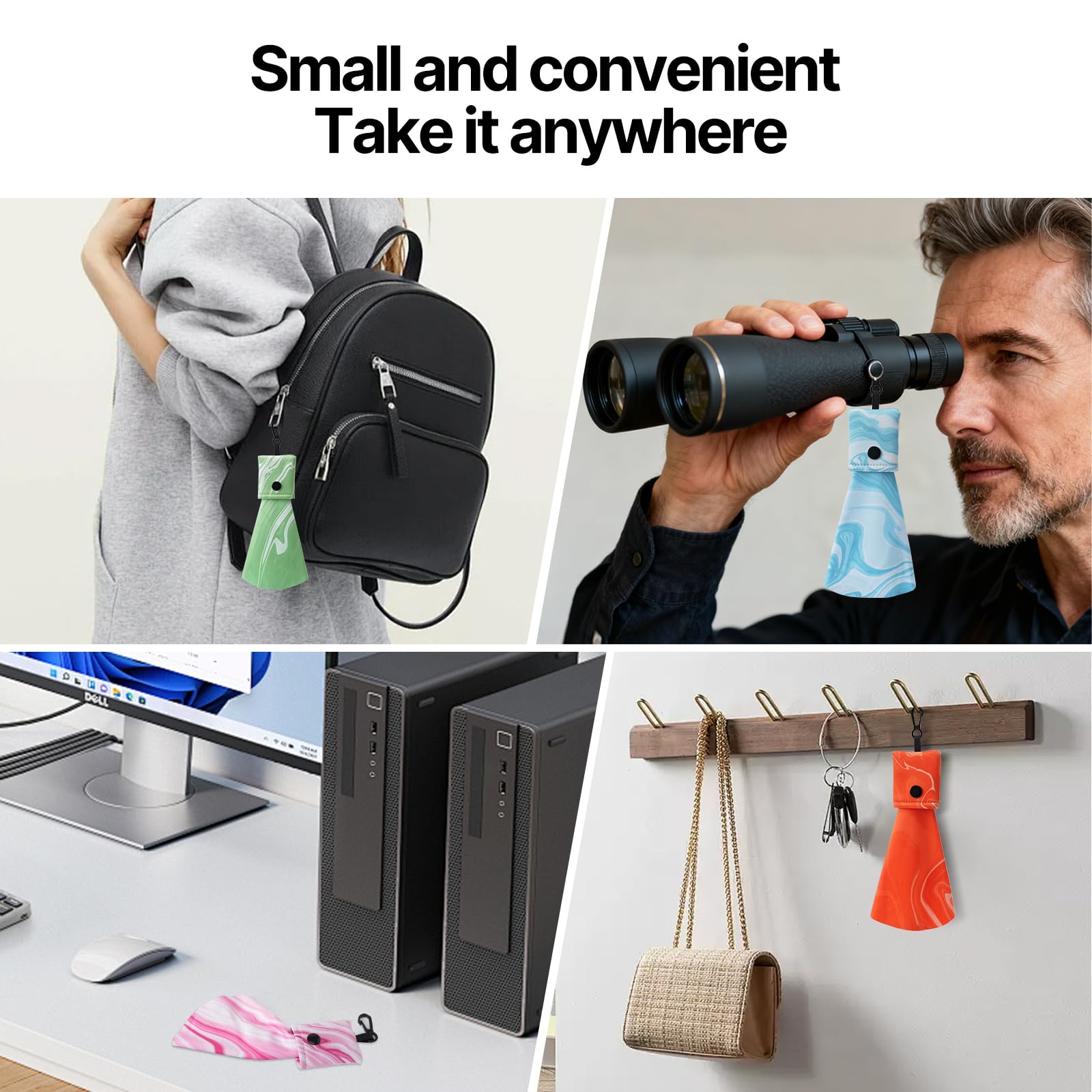 Colorful Glasses Cleaning Cloths - Microfiber Wipes | Portable Keychain Lens Cleaner for Sunglasses & Electronics