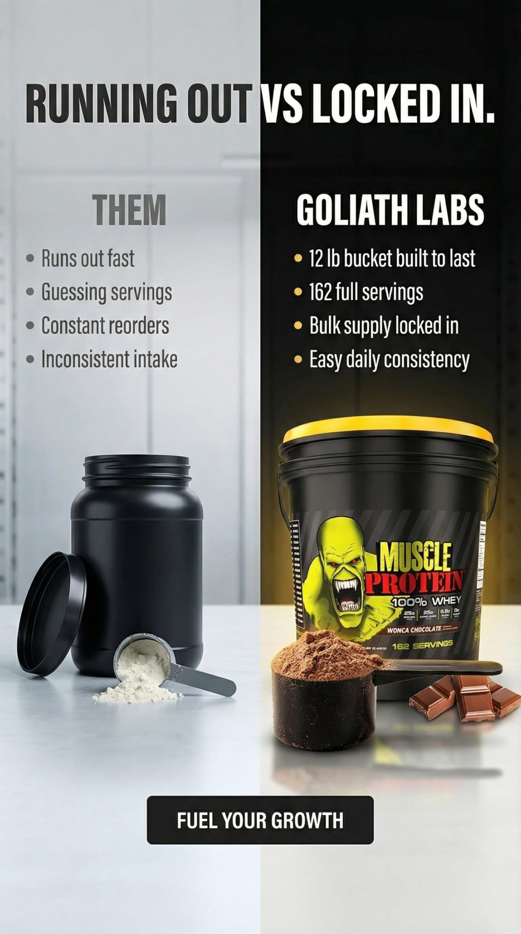 COLOSSAL LABS Muscle Whey Protein Powder – Cookies & Cream, 25,000mg Amino Acids/Serving, Cold-Filtered, 12 lb