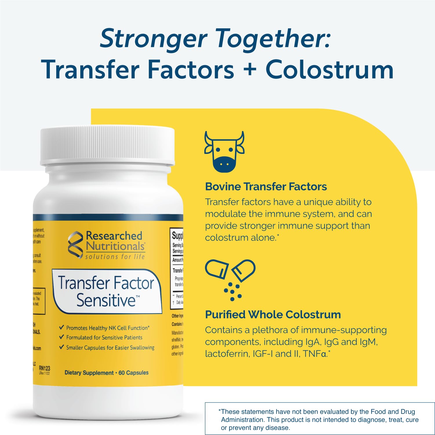 Researched Nutritionals Transfer Factor Sensitive - Immune Support Capsules (60)