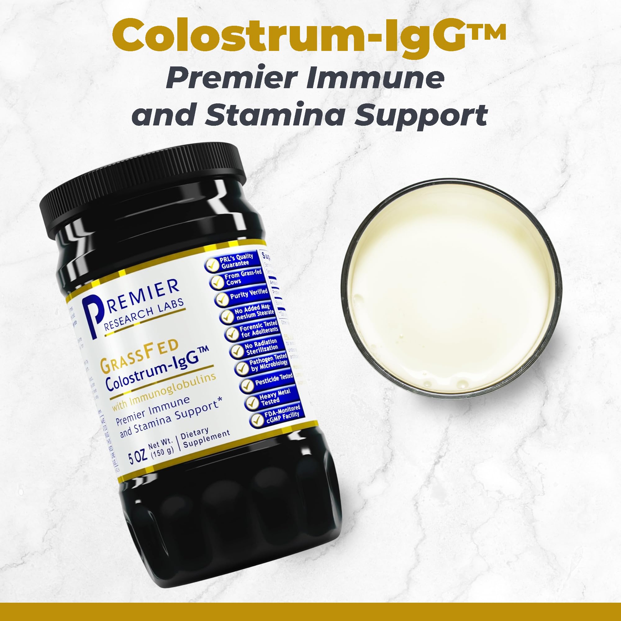 Premier Research Labs Colostrum-IgG Powder - Immune Support, Bovine Colostrum for Humans, 5 oz (150 g)