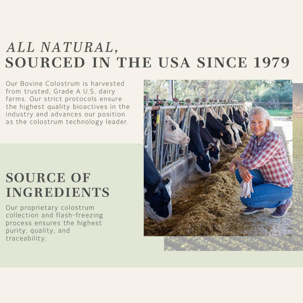 Colostrum Supplement for Gut Health and Immunity - USA Made, 83 Servings