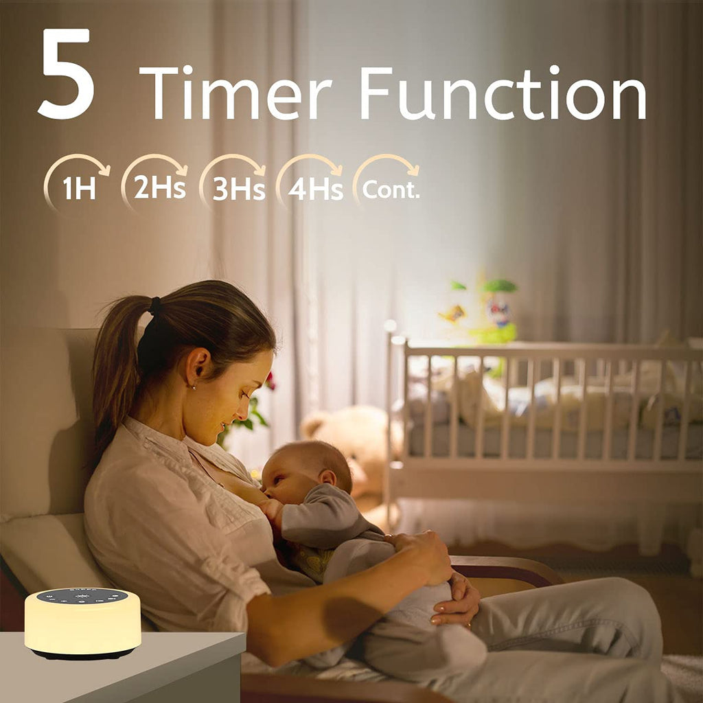 ColourNoise Soother Sleep Sound Machine – 30 Non-Looping Sounds, 12 Night Lights, 5 Timers, Portable