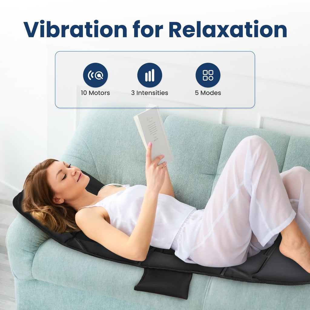 COMFIER Full Body Massage Mat with Heat — 10 Motors, 4 Heating Zones, Foldable