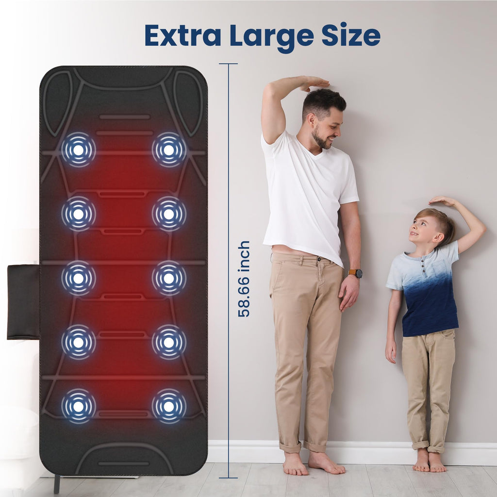 COMFIER Full Body Massage Mat with Heat — 10 Motors, 4 Heating Zones, Foldable