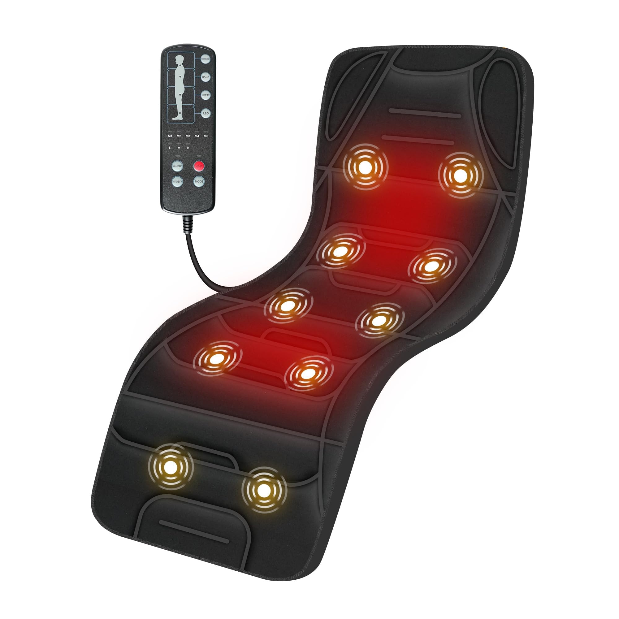 COMFIER Full Body Massage Mat with Heat — 10 Motors, 4 Heating Zones, Foldable