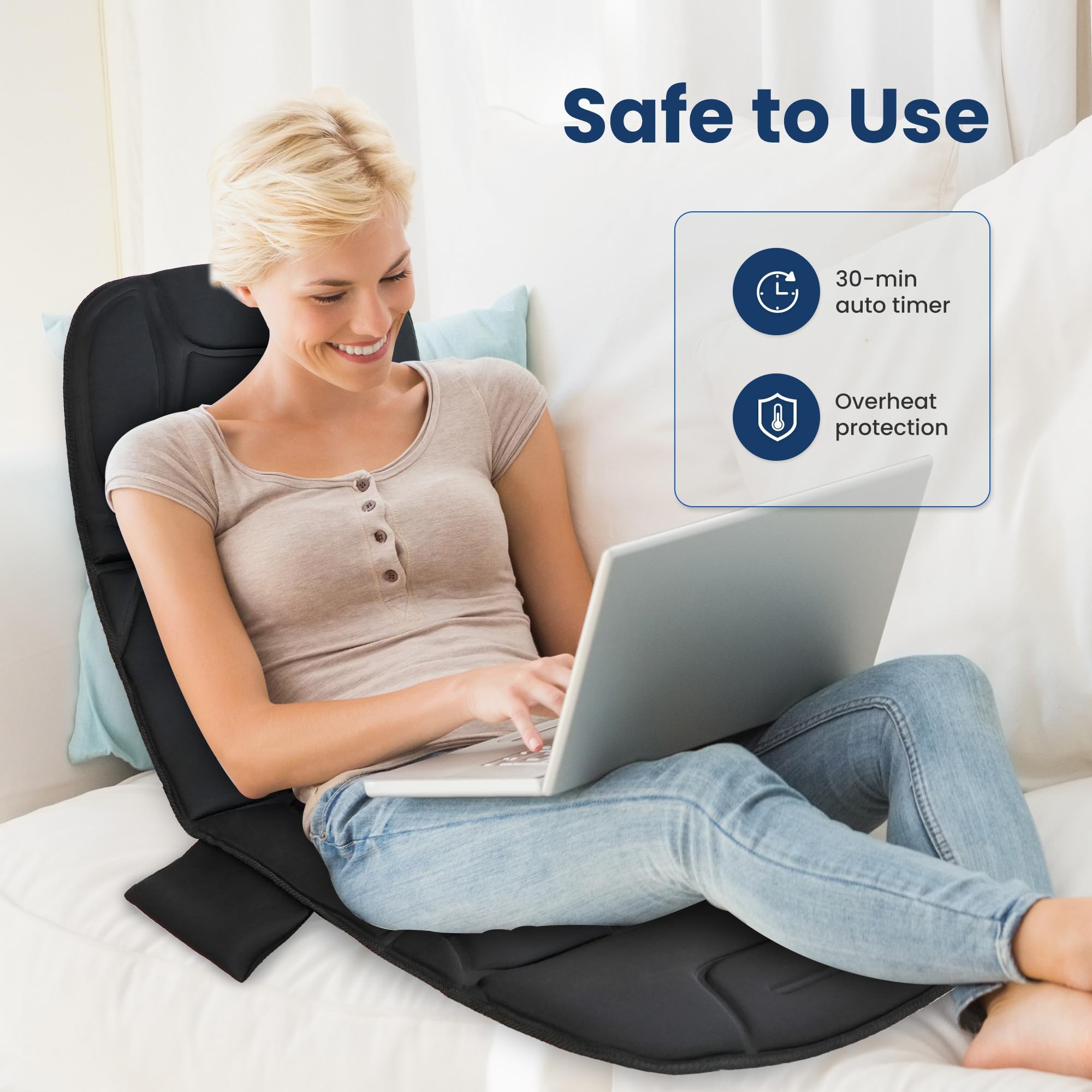 COMFIER Full Body Massage Mat with Heat — 10 Motors, 4 Heating Zones, Foldable