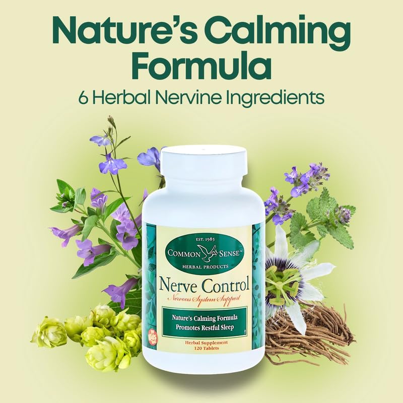 Common Sense Herbal Nerve Control: Central Nervous System Support (120 Tablets)