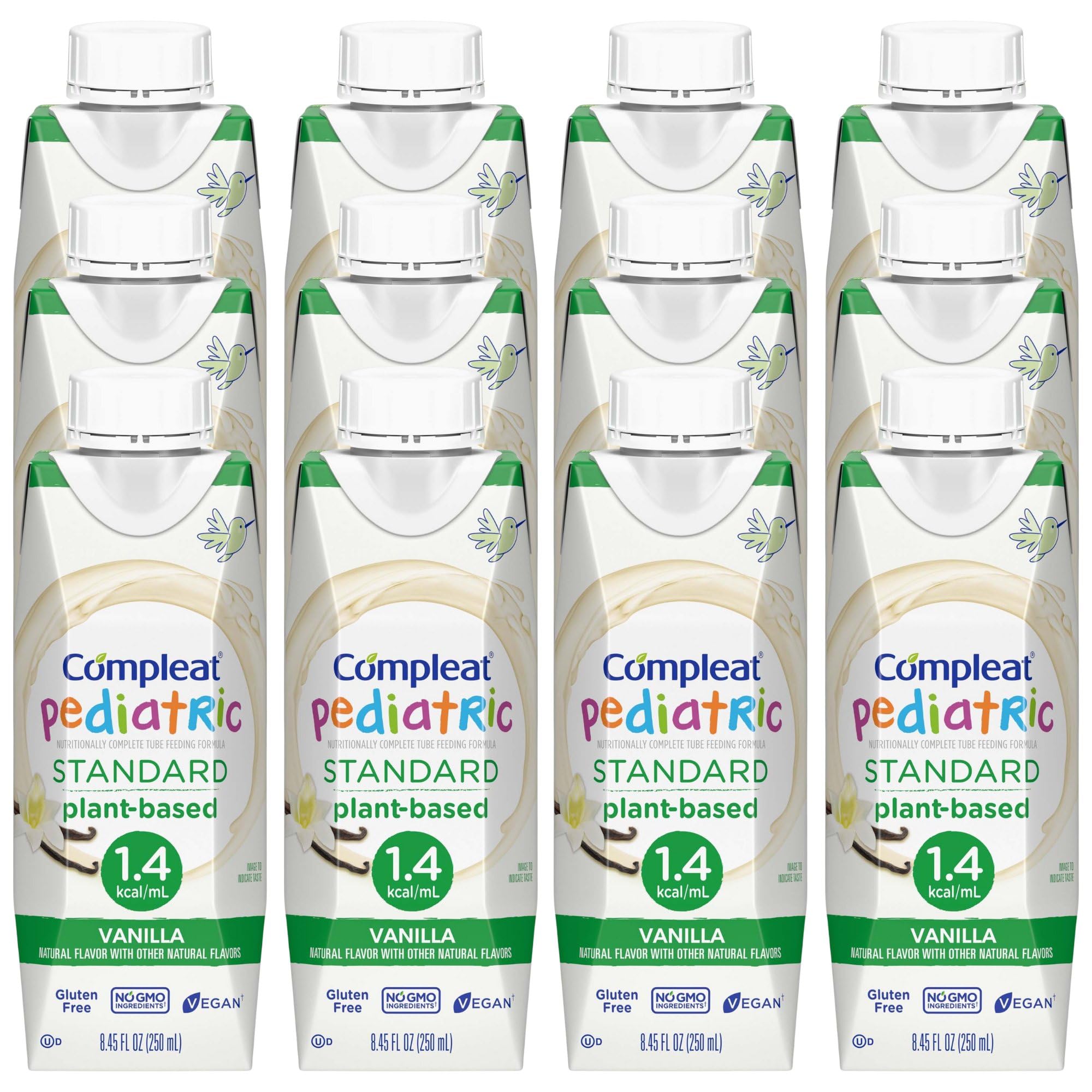 Compleat Pediatric Standard 1.4 Cal Vanilla – Plant-Based Pediatric Tube Feeding Formula, 8.45 oz Carton (24 Ct)