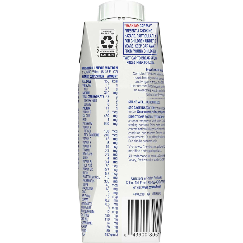 Compleat Pediatric Standard 1.4 Cal Vanilla – Plant-Based Pediatric Tube Feeding Formula, 8.45 oz Carton (24 Ct)