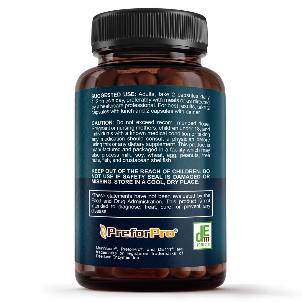 Premium 4-in-1 Probiotic with Prebiotic, Postbiotic & Digestive Enzymes – Gut Health, Digestion & Immunity – 60 Capsules