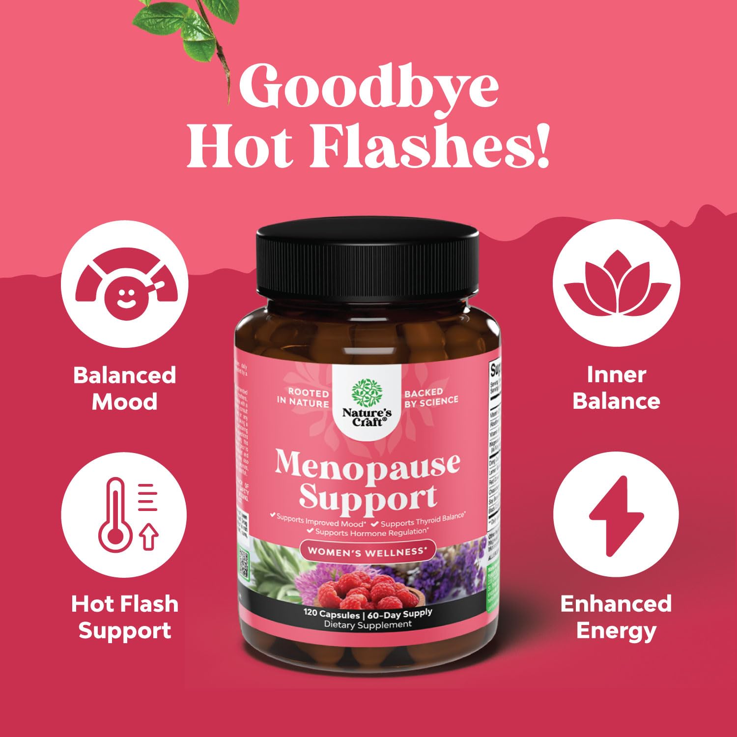 Herbal Menopause Supplement for Women | Hormone Balance & Night Sweats 120 Count