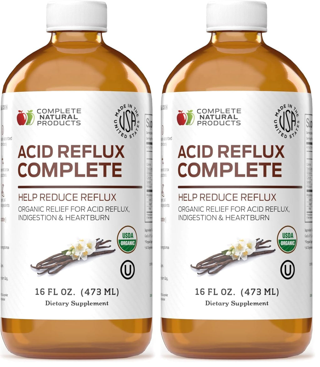 Acid Reflux Complete 16oz – Organic Liquid Heartburn Remedy (Pack of 2) | Complete Natural Products