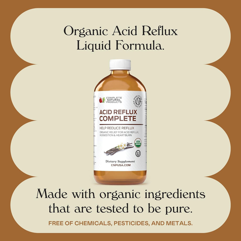 Acid Reflux Complete 16oz – Organic Liquid Heartburn Remedy (Pack of 2) | Complete Natural Products