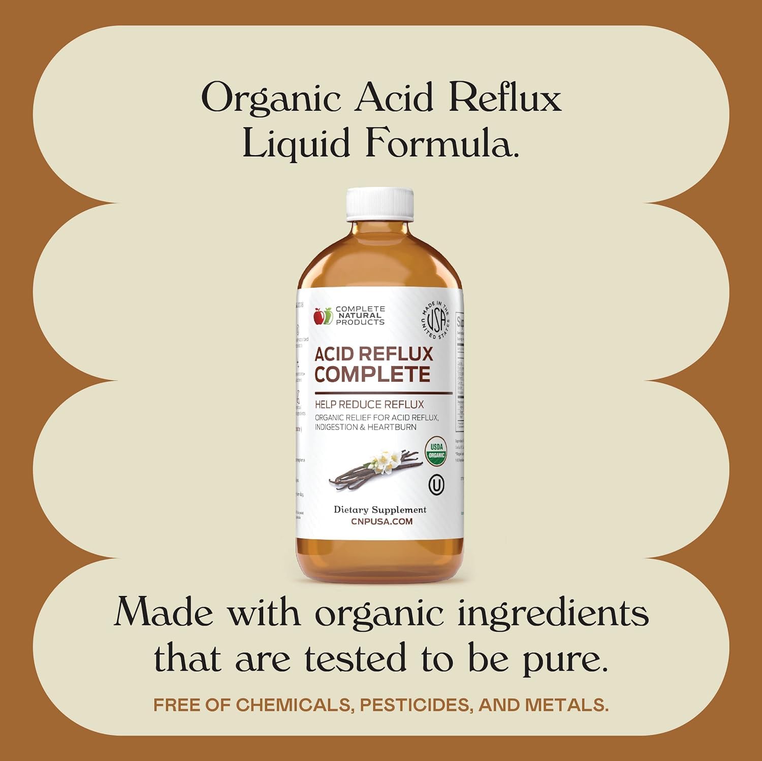 Acid Reflux Complete 16oz – Organic Liquid Heartburn Remedy (Pack of 2) | Complete Natural Products