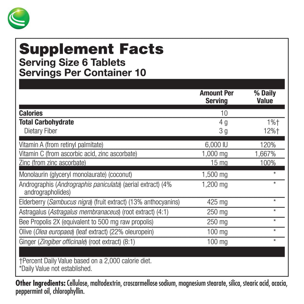 CompliVir Monolaurin & Zinc Immune Support - 60 Tablets | Nutra Biogenesis