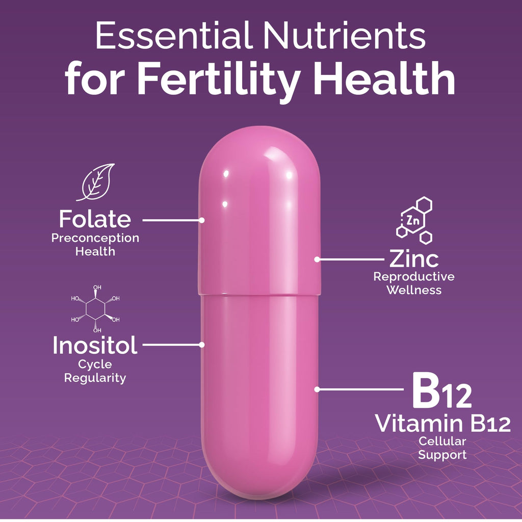 CONCEIVE PLUS Women's Fertility Support - Prenatal Multivitamin for Conception | Non-GMO, Vegan | 30 Days