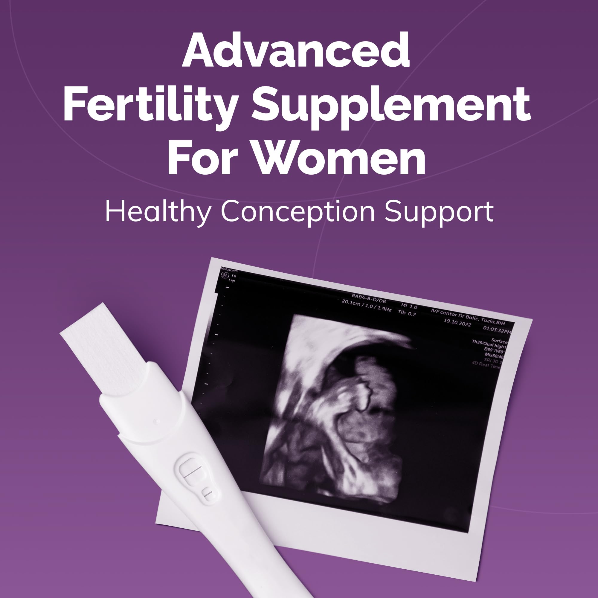 CONCEIVE PLUS Women's Fertility Support - Prenatal Multivitamin for Conception | Non-GMO, Vegan | 30 Days