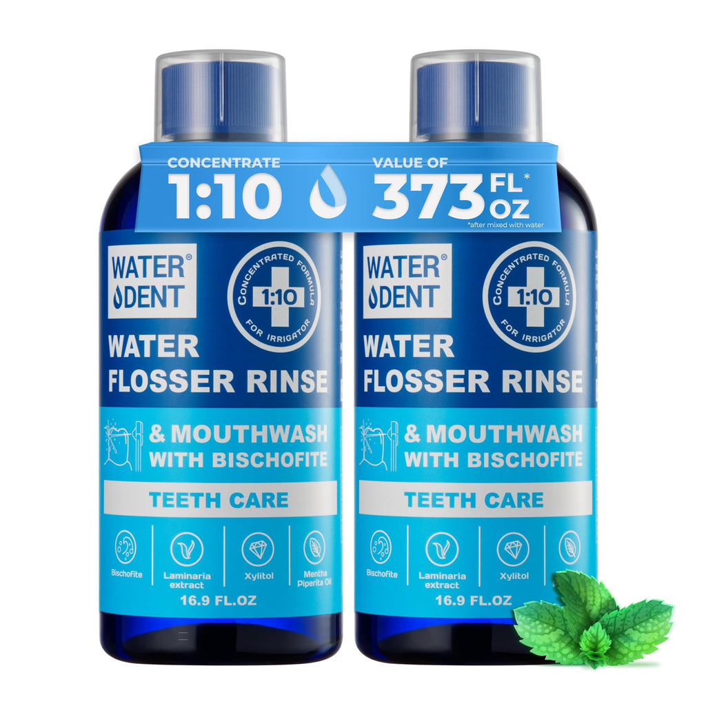 Concentrated Water Flosser Rinse & Mouthwash – Mint, USA Made, 2-Pack