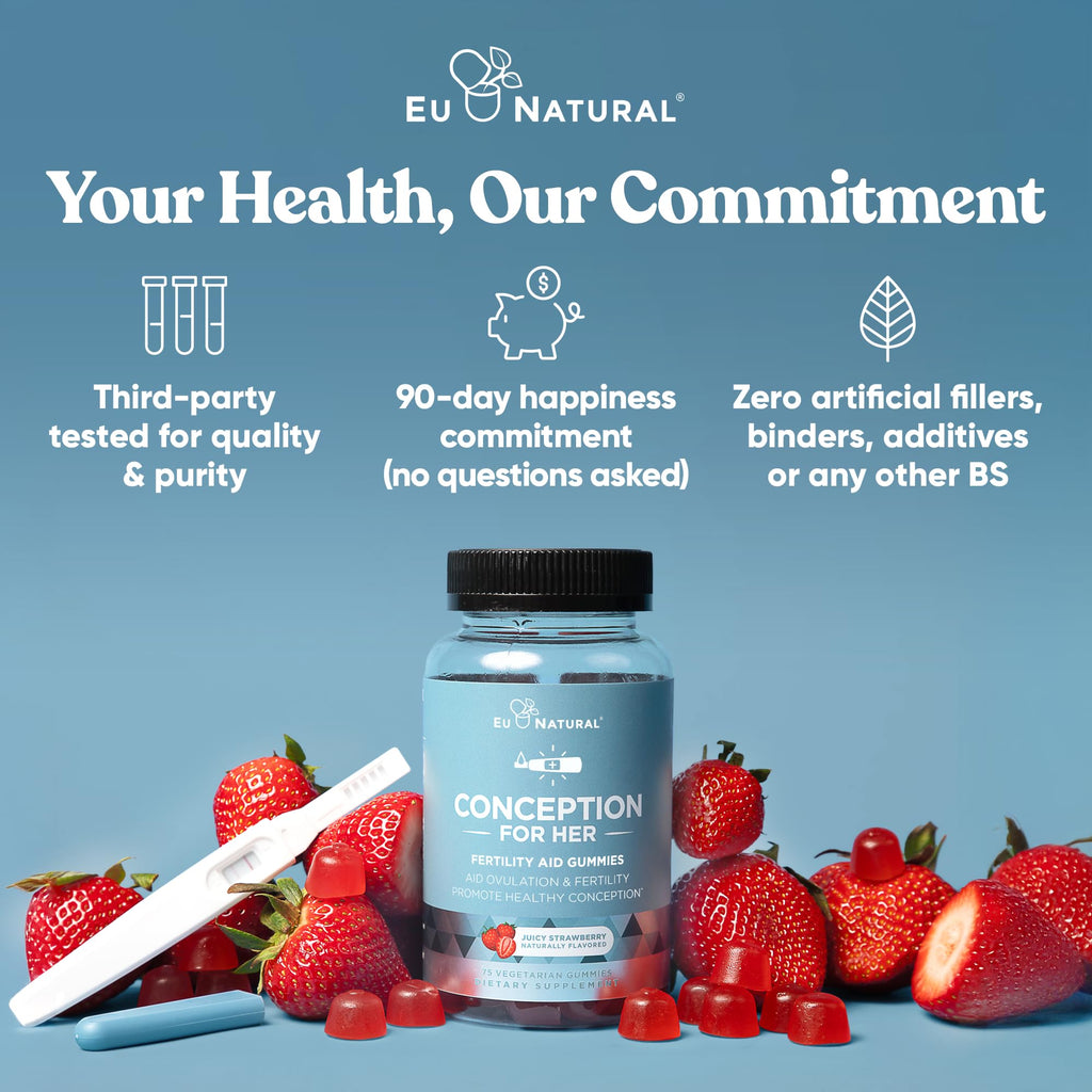 Conception for Her Fertility Gummies - Myo-Inositol, Folate & Vitamins, 75 ct Pectin Gummies