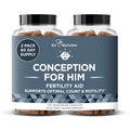 Conception For Him – Men’s Fertility Supplements (Ashwagandha, Folate, Zinc, Magnesium) – 120 Veg Soft Capsules