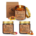 Conelist 3 Pcs Thanksgiving Candles Set – 3.5 oz Soy Wax Amber Glass Jar | Fall Scented Gift