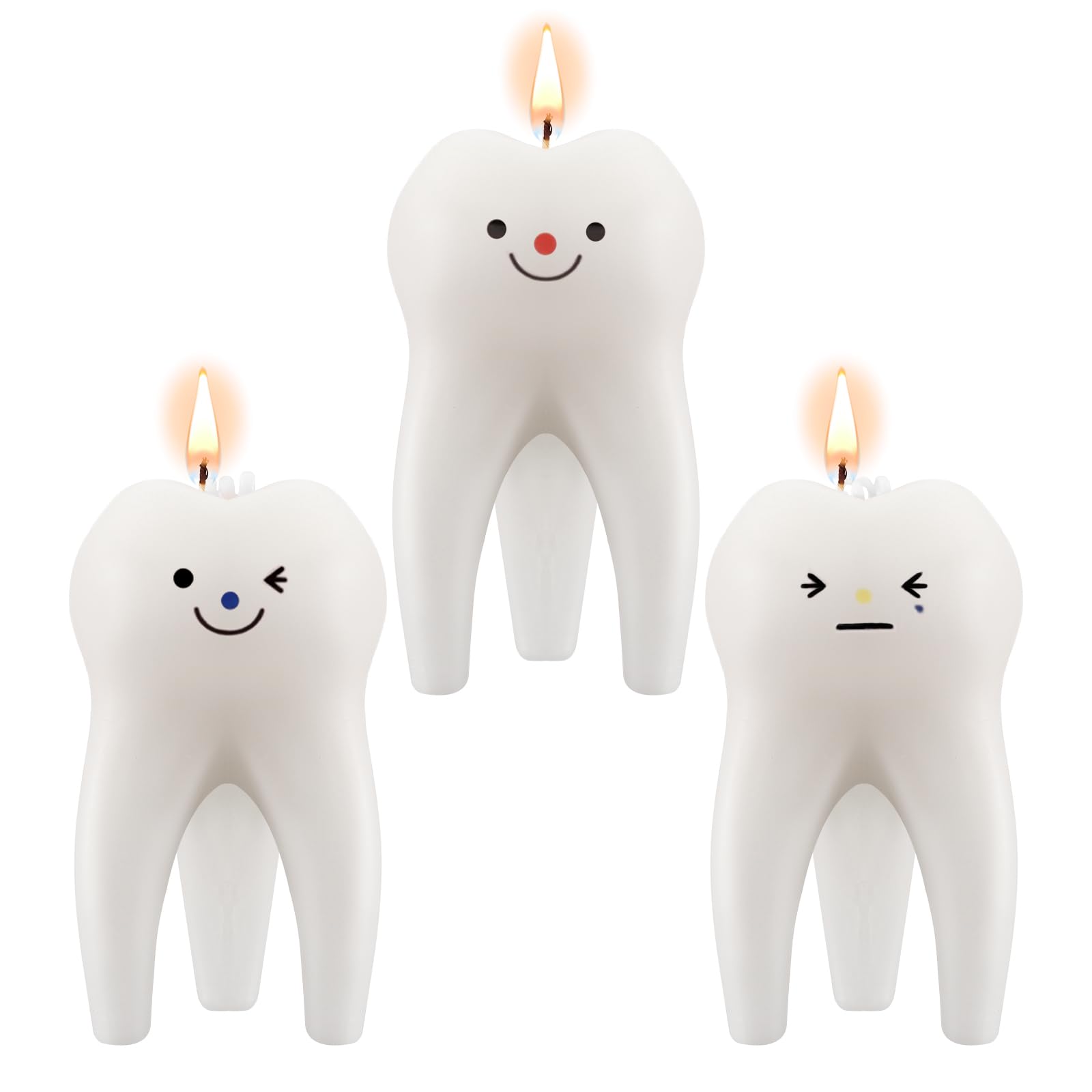 Conelist 3 Pack Tooth Scented Candle – Vanilla Scent for Dental Office & Home, 3.74 x 2.17 x 2.17 in
