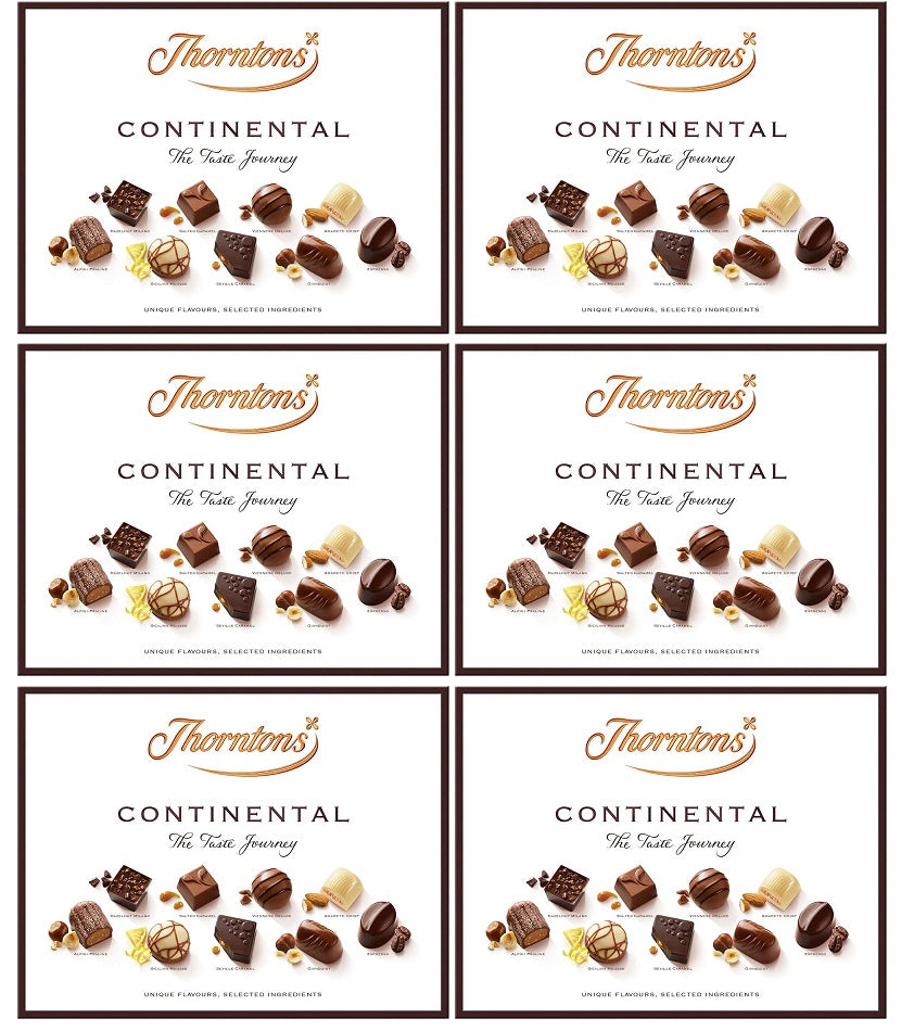 6 x Thorntons Continental Assortment Box Chocolates - 264g