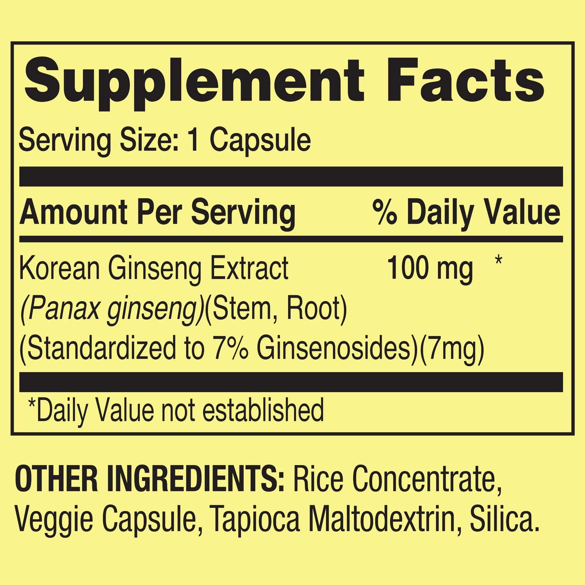 Convergence Korean Panax Ginseng Vegetarian Capsules 100 mg – 60 Count