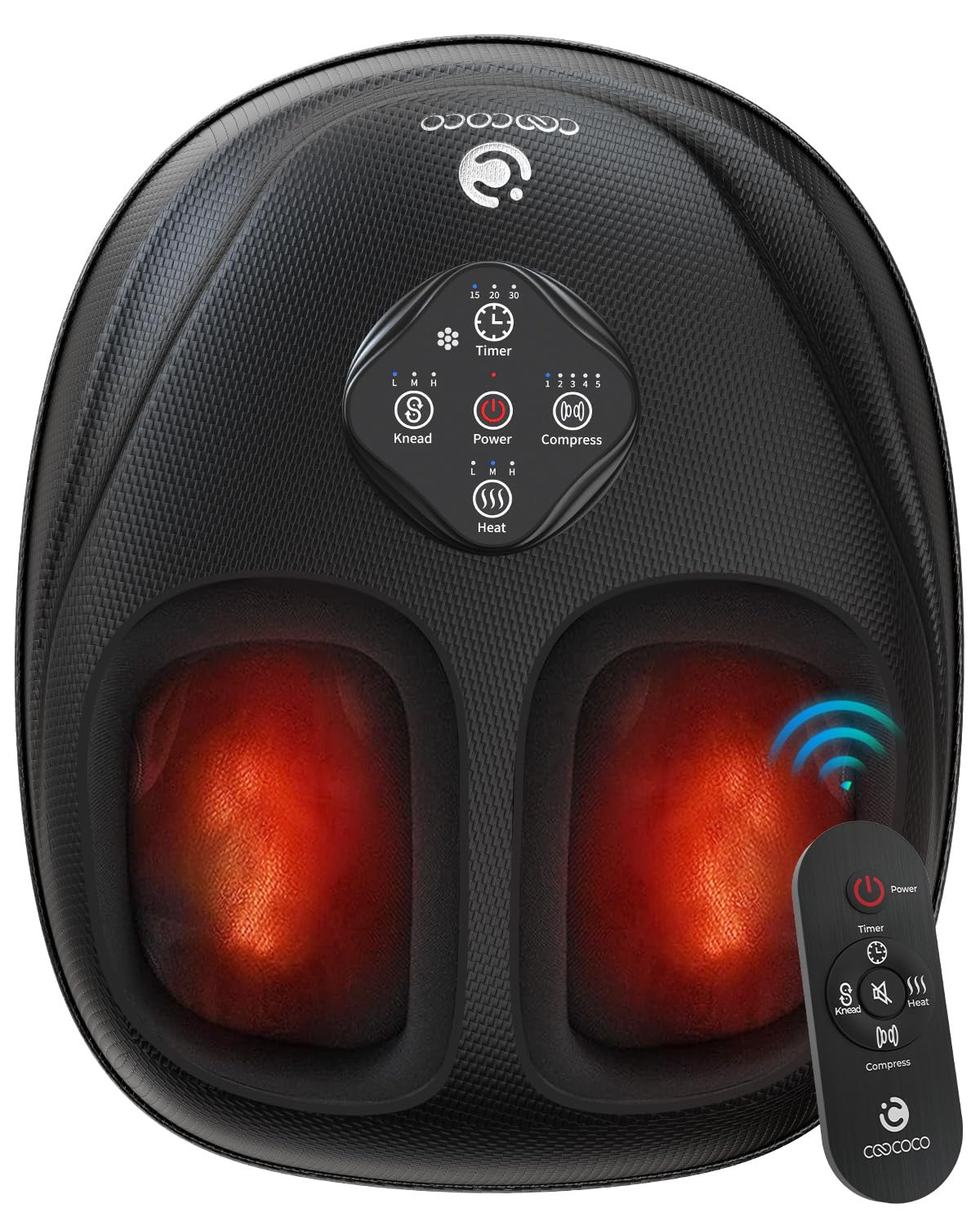 CooCoCo 2026 Upgrade Shiatsu Foot Massager with Heat and Remote Control – FSA Eligible