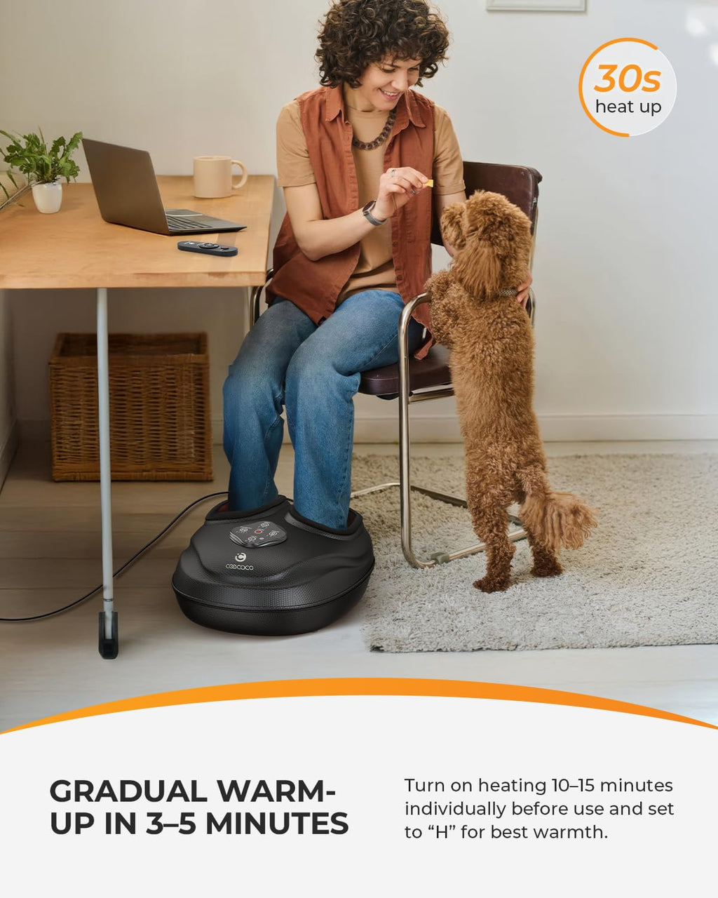 CooCoCo 2026 Upgrade Shiatsu Foot Massager with Heat and Remote Control – FSA Eligible