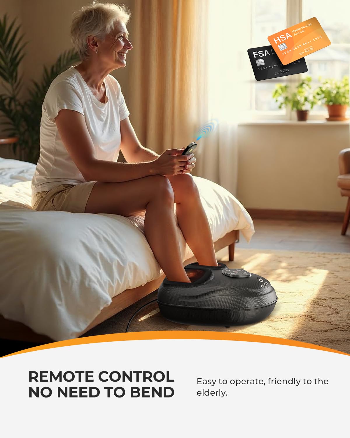 CooCoCo 2026 Upgrade Shiatsu Foot Massager with Heat and Remote Control – FSA Eligible