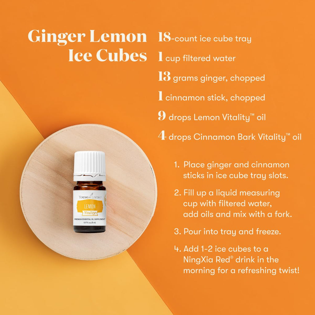 Young Living Vitality Lemon Essential Oil 5ml – 100% Pure Citrus for Cooking & Beverages