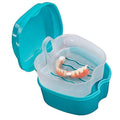 Coolrunner Denture Case with Strainer - Travel Denture Cup & Retainer Cleaning (Green)