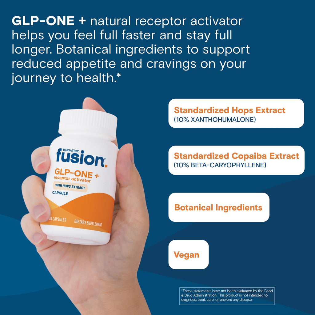 Bariatric Fusion GLP-1 Plus | Activate GLP-1 Receptors to Feel Full Faster | Gluten Free & Vegan | 30 Capsules