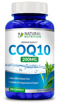 Generic Natural CoQ10 200mg – 200 Capsules, Quick Absorption | Gluten Free & Non-GMO
