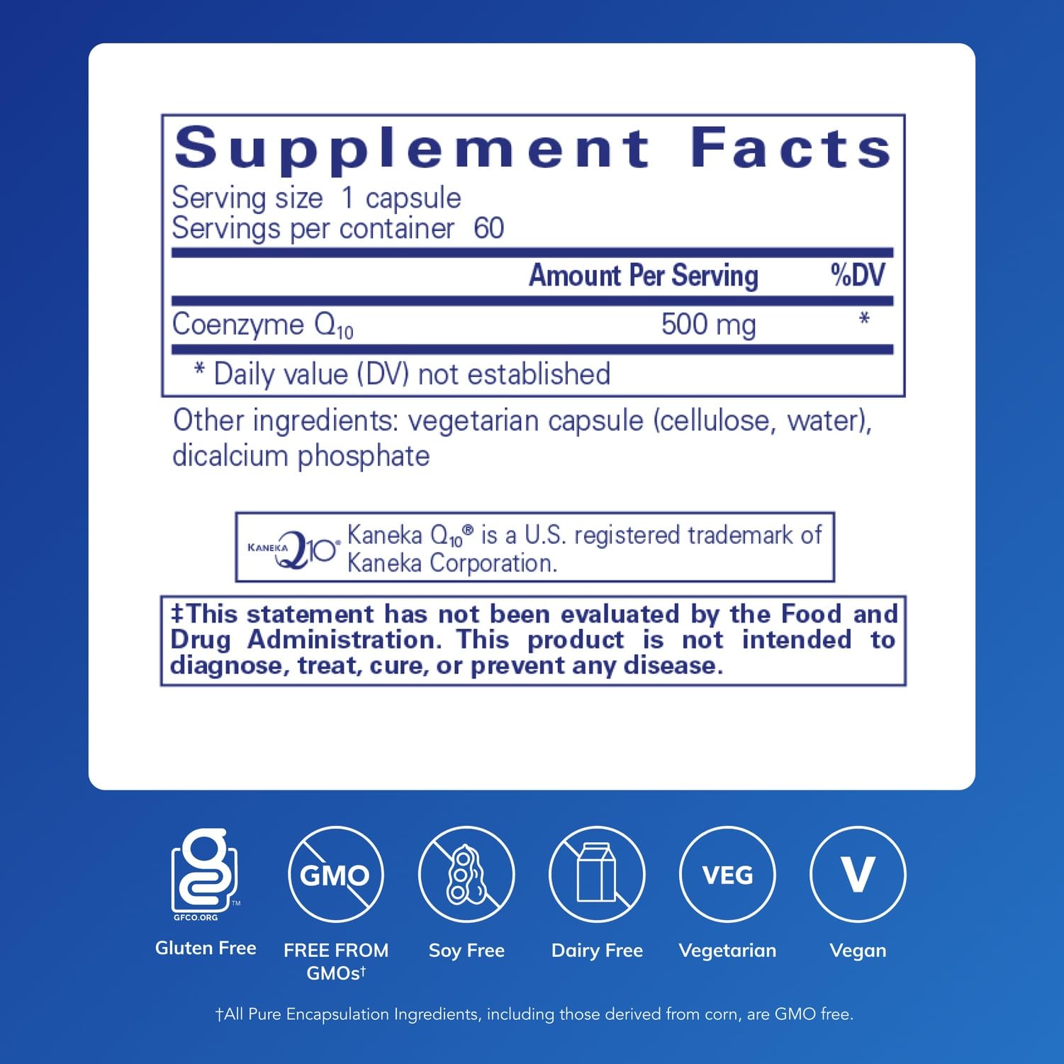 Pure Encapsulations CoQ10 500 mg — Energy, Brain & Cardiovascular Support | 60 Capsules