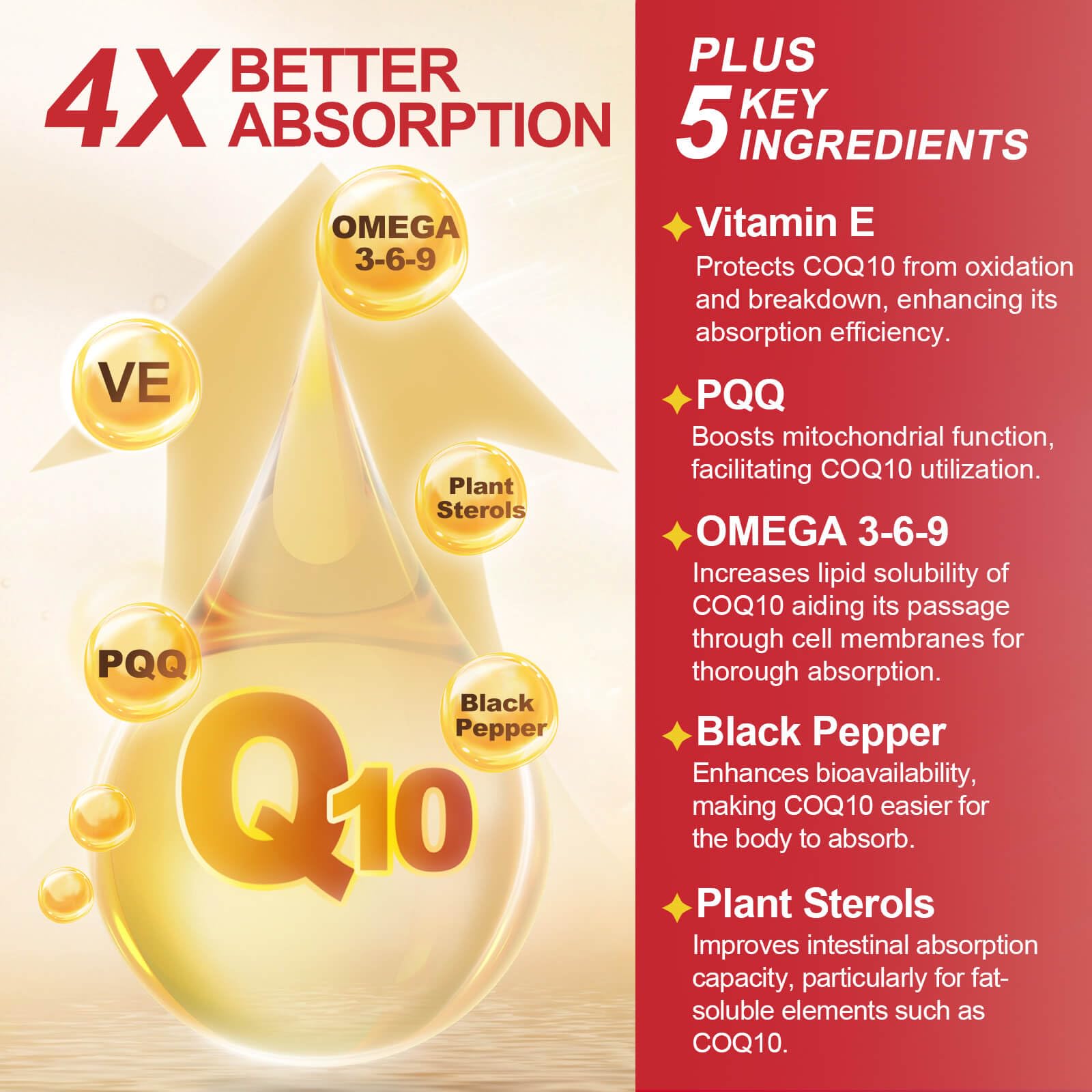 CoQ10 600 mg Softgels – Coenzyme Q10 Supplement with Omega-3, PQQ & Vitamin E | 60 Servings