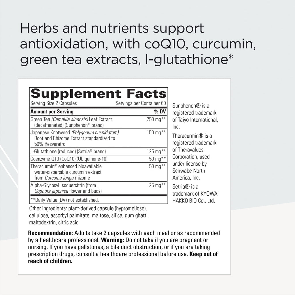 Integrative Therapeutics ProThrivers Wellness Flavonoid Complex - CoQ10, Curcumin, Green Tea, L-Glutathione | 120 Capsules | Dairy Free