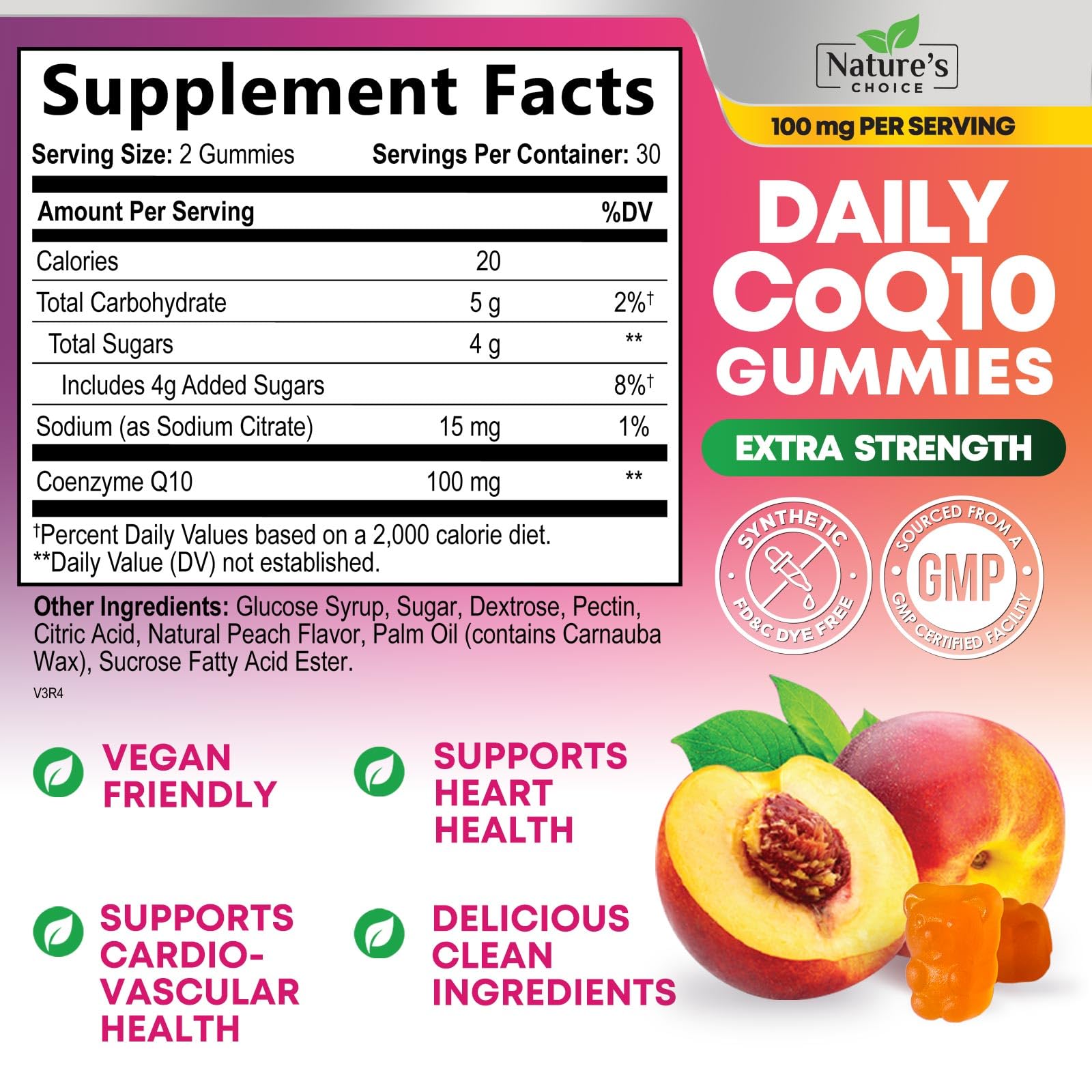CoQ10 Gummies for Adults 100mg - 3X Strength, High Absorption | Heart Health & Energy Support | 60 CoQ10 Gummies